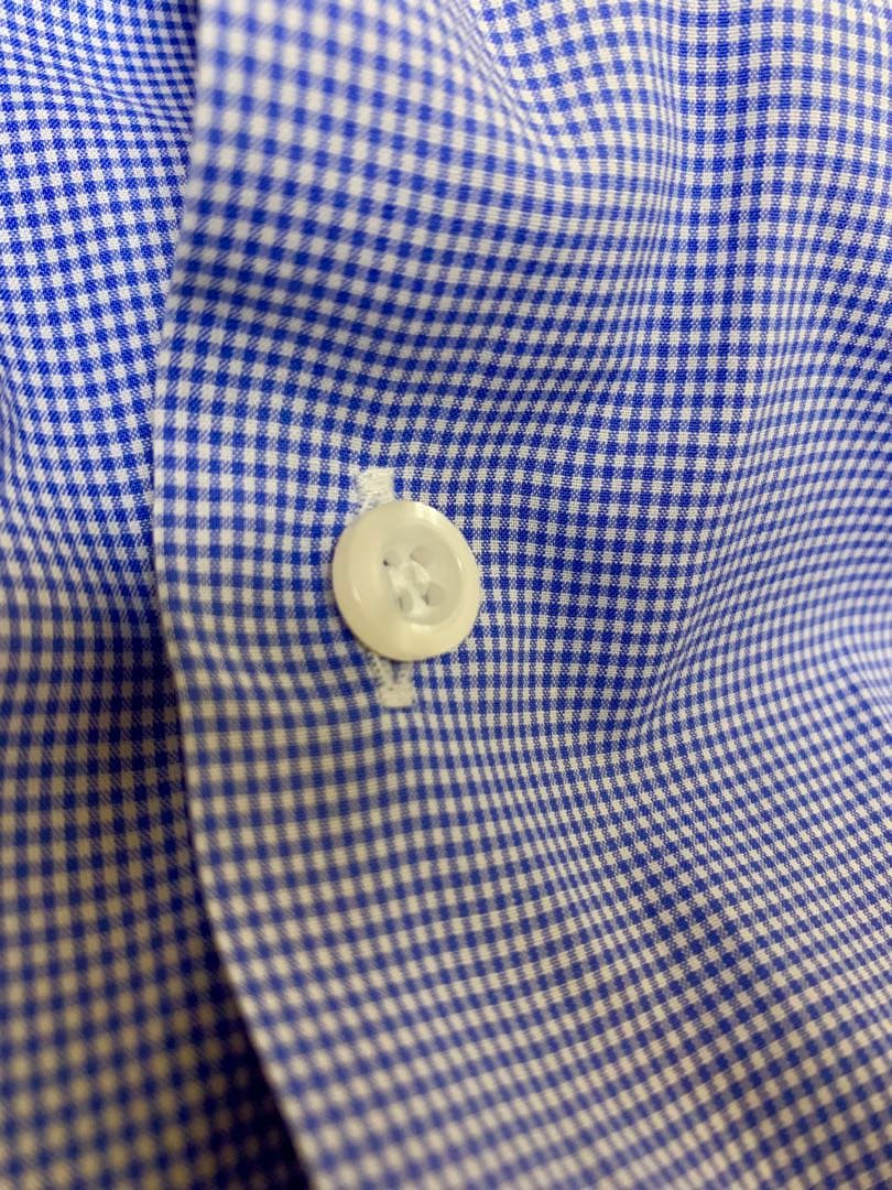 連休価格　PRADA 青 チェック柄 長袖ドレスシャツ　サイズ40