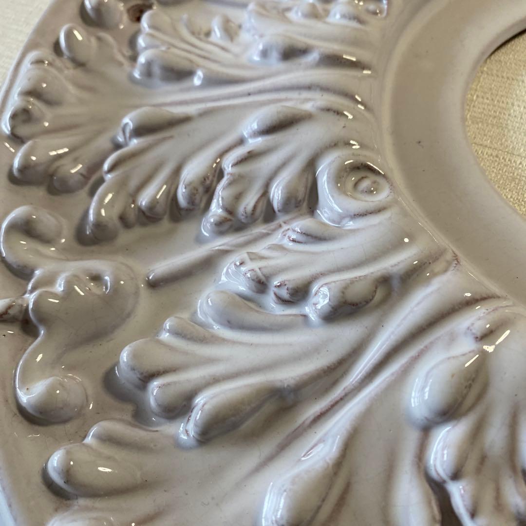 Blanc様　ヴィンテージ天井照明装飾ハンドメイドシーリングメダリオン　白