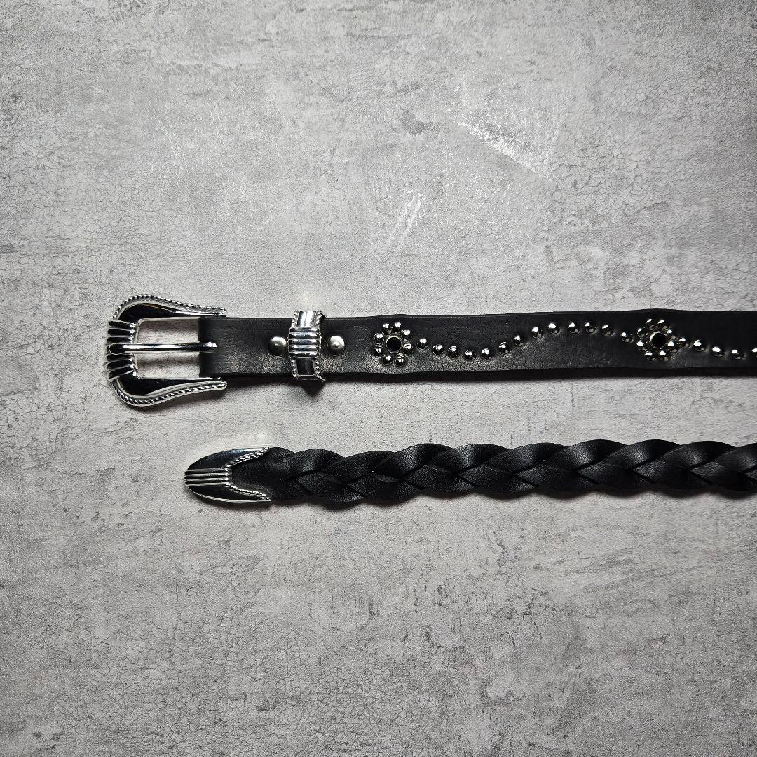 スタッズ　レザー　ベルト　ハンドメイド　beli-11