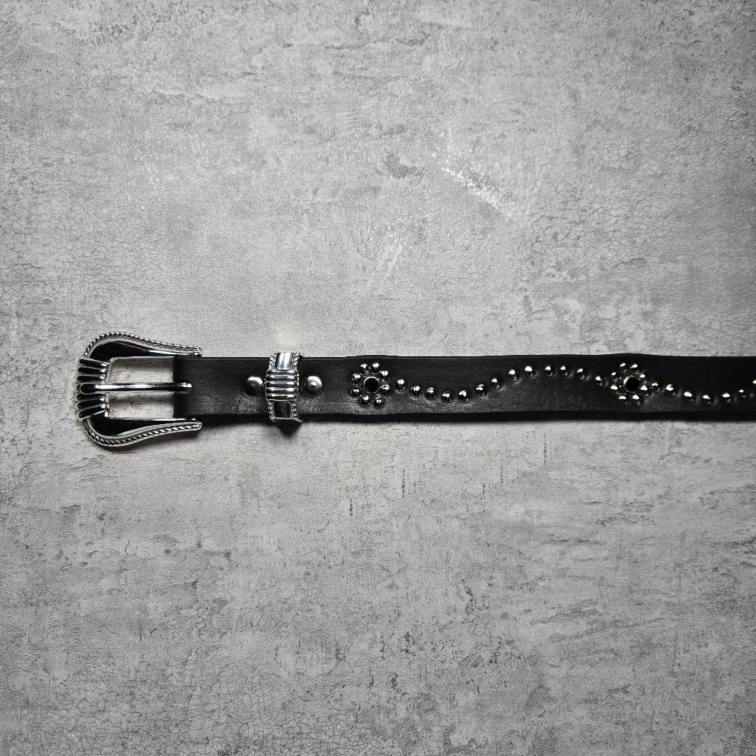 スタッズ　レザー　ベルト　ハンドメイド　beli-11