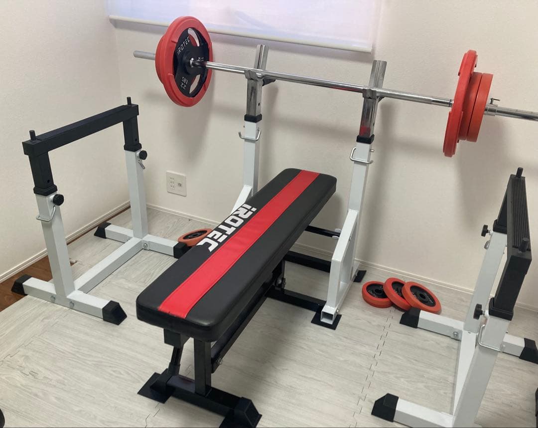 ベンチプレスセット セーフティバー付き 65kg 別ダンベル10kg