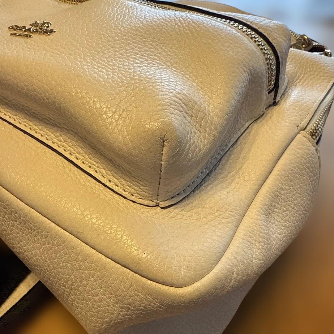 お値下げご相談ください　COACH ホワイト　レザー　リュック　バックパック