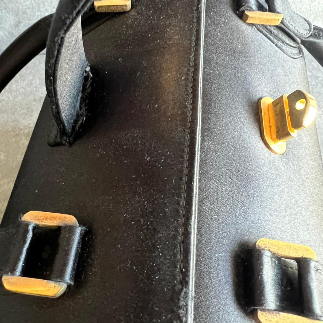 ✨極美品✨ MORABITO モラビト オルセー ハンドバッグ サテン　 黒