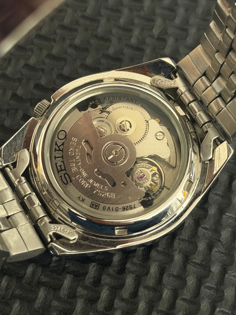 SEIKO5 メンズ腕時計 自動巻き 裏スケ 7S26-01V0