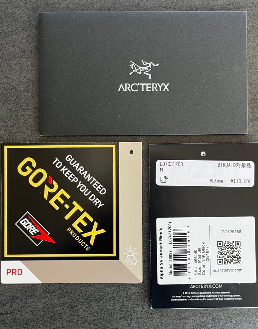 Lee ARC'TERYX アルファSV 24K BLACK 廃盤 正規品