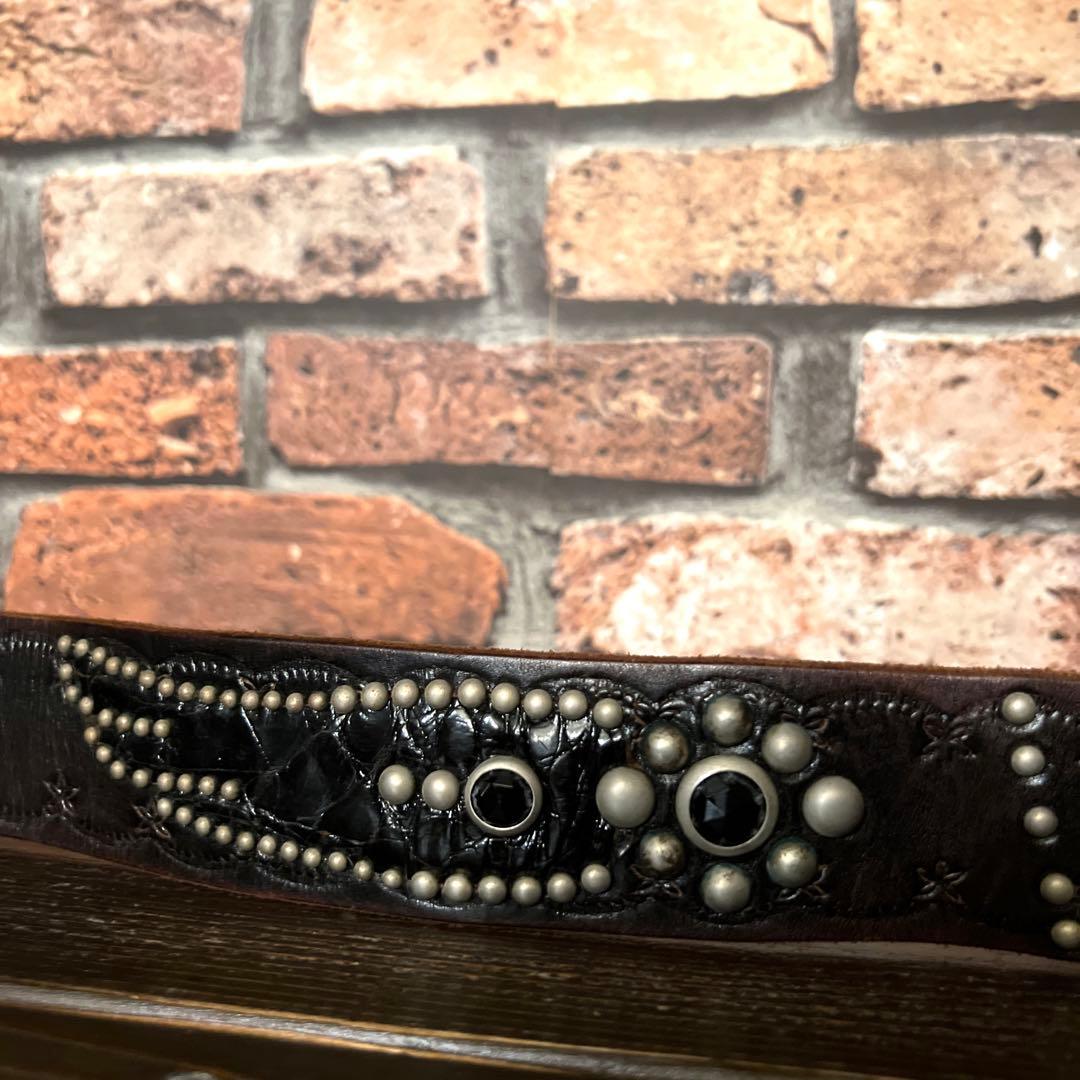 古着Lサイズ RATS WAY OF LIFE スタッズ レザーベルト