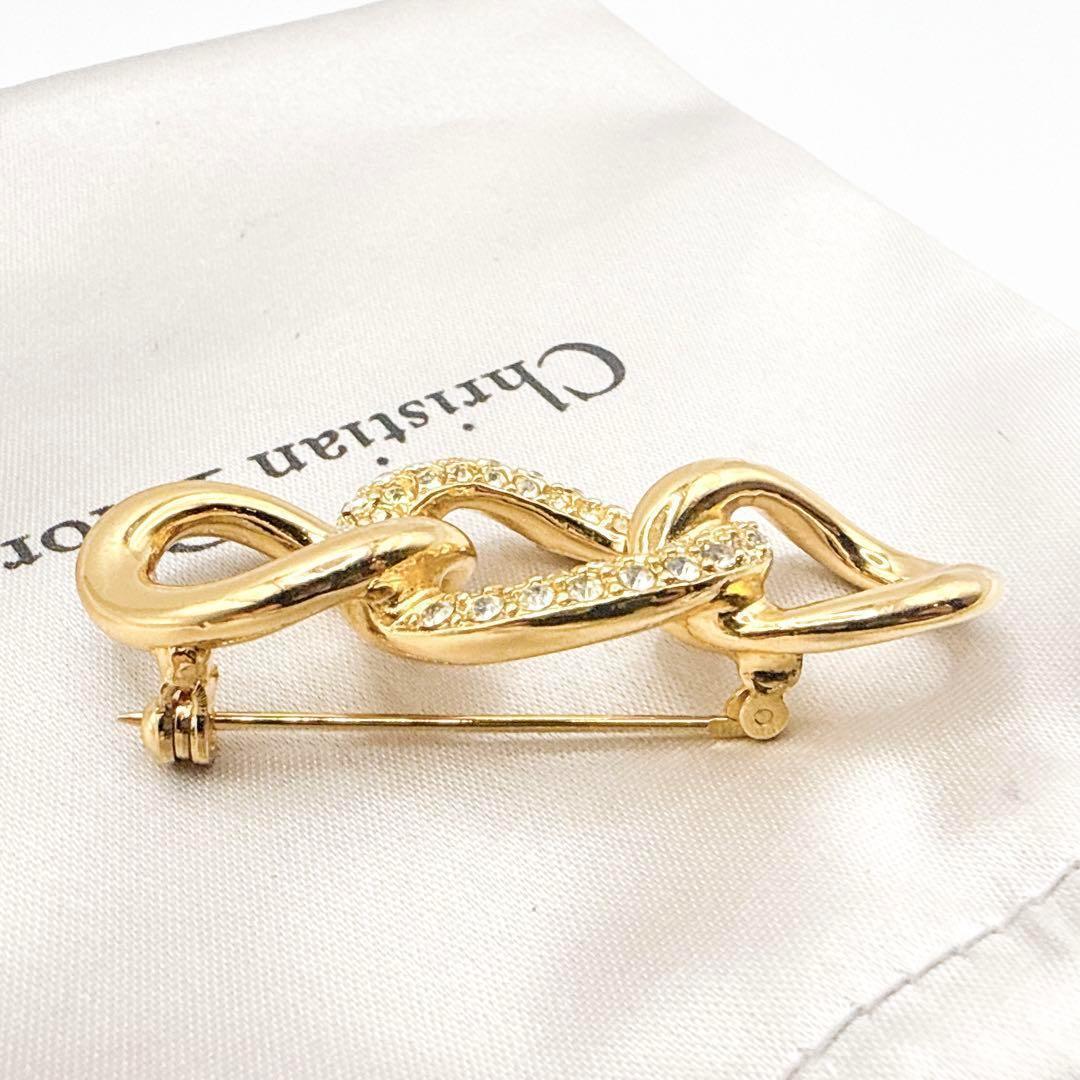 2740-4 極美品✨Dior　ブローチ　CD　ロゴ　希少　刻印