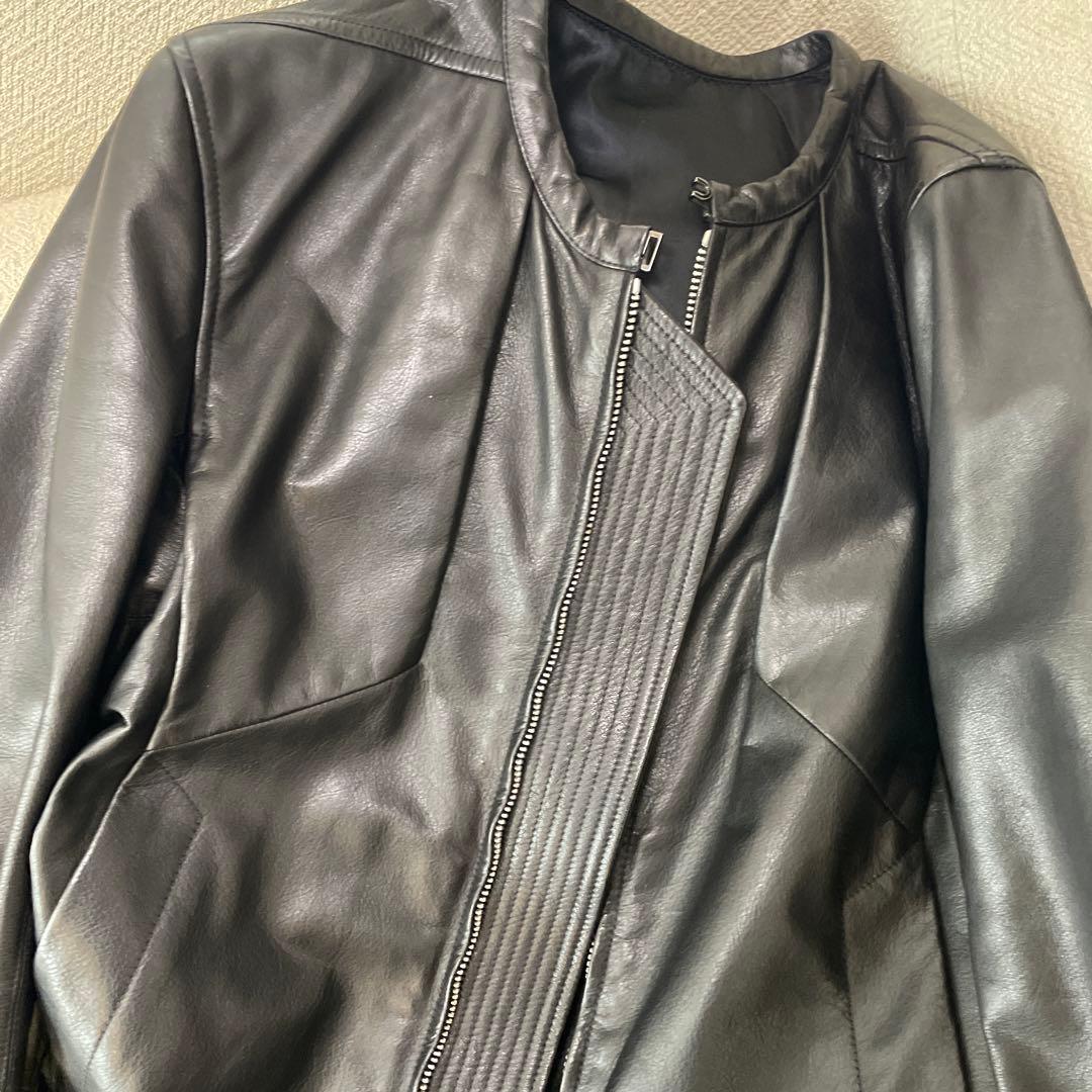 【ゴックス】Rick Owens レザーライダース　インターシャ 正規品