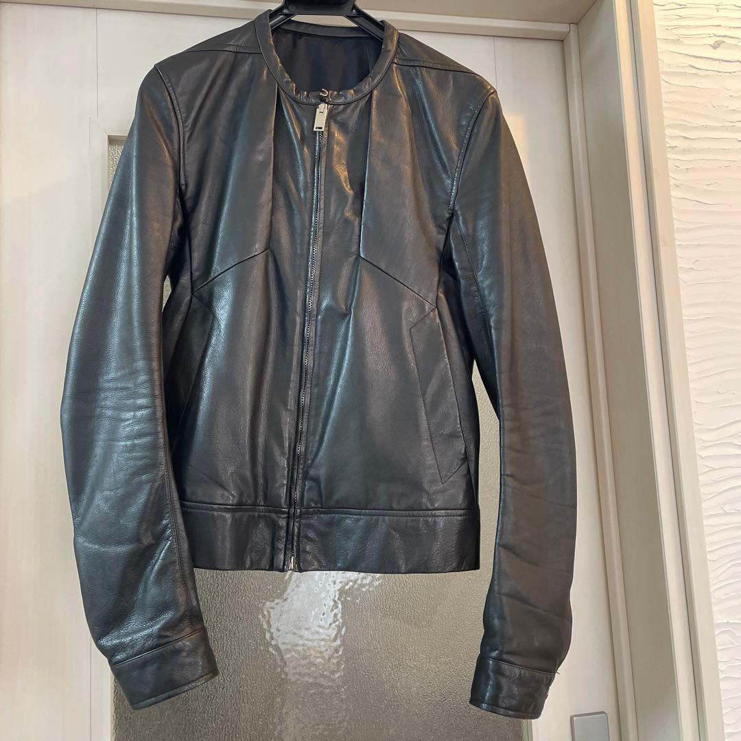 【ゴックス】Rick Owens レザーライダース　インターシャ 正規品