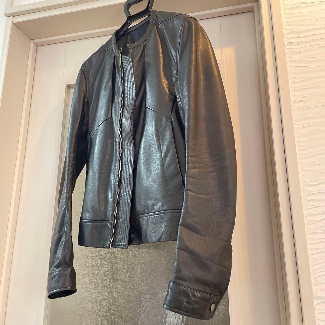 【ゴックス】Rick Owens レザーライダース　インターシャ 正規品