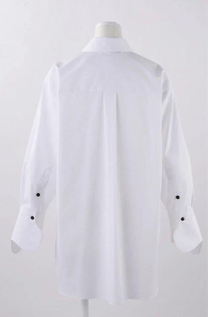 ENFOLDエンフォルドASYMMETRY-ROUND SHIRT ホワイト