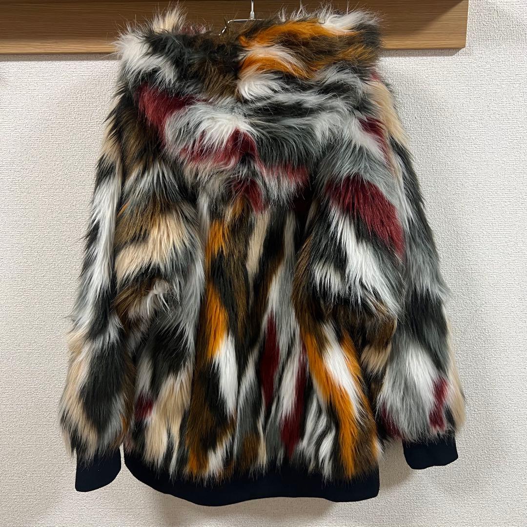 NO ID. ノーアイディー MIXフェイクファーフーデッド ブルゾン