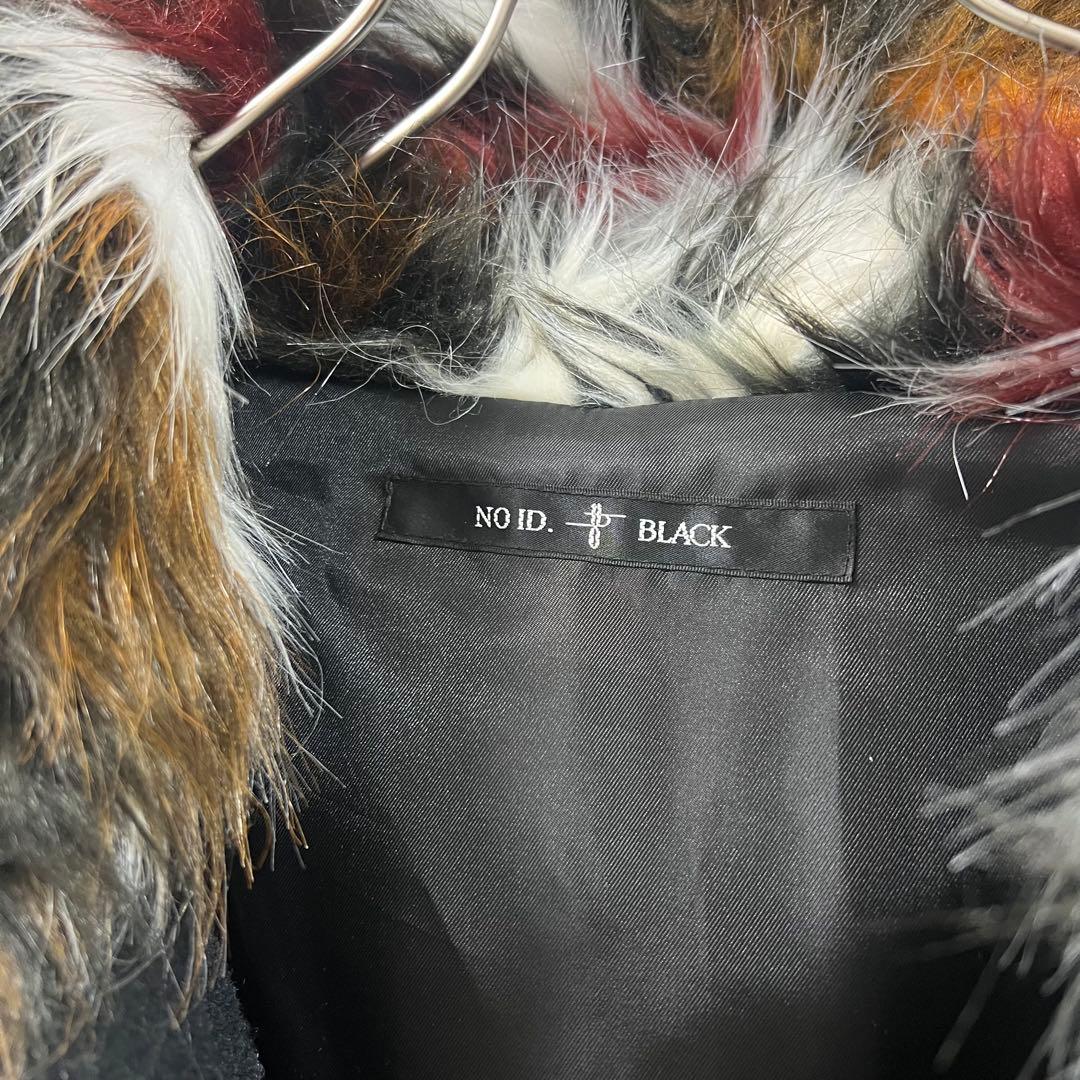 NO ID. ノーアイディー MIXフェイクファーフーデッド ブルゾン