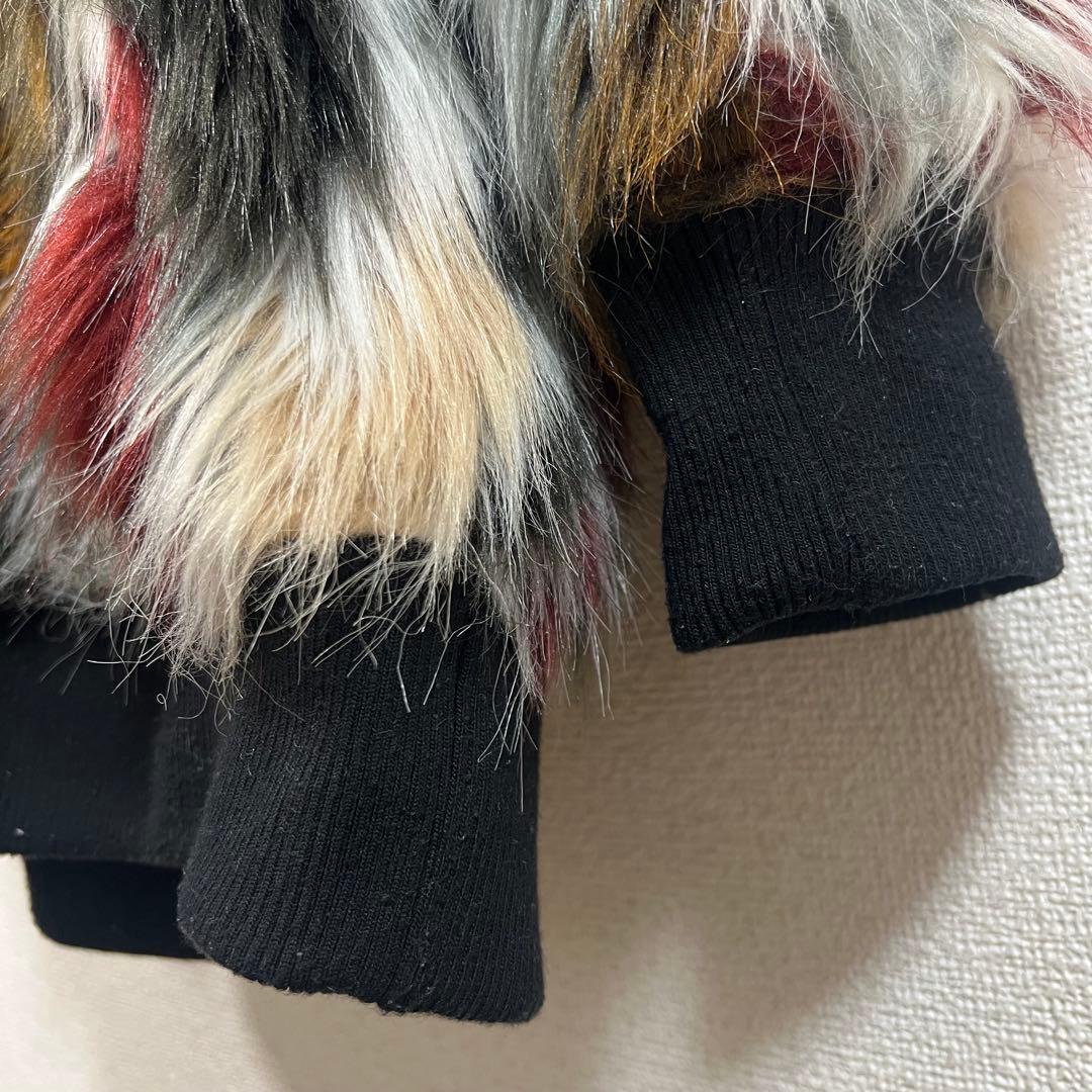 NO ID. ノーアイディー MIXフェイクファーフーデッド ブルゾン