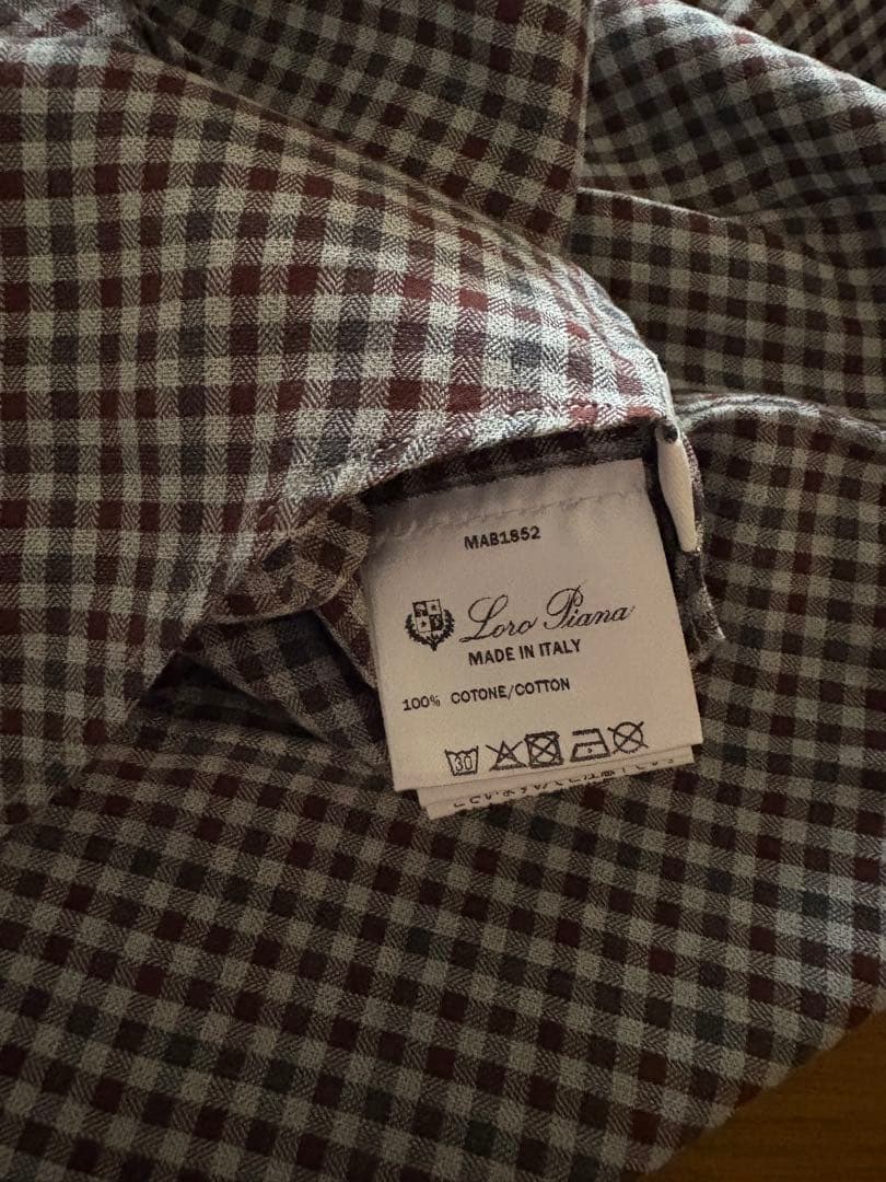 新品：LoroPiana（ロロピアーナ）コットンシャツ　Mサイズ