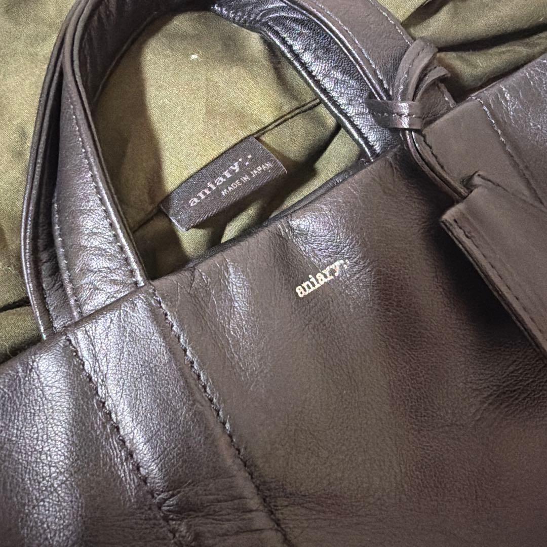 未使用に近い⭐︎aniary. 黒 レザートートバッグ A4 ビジネス