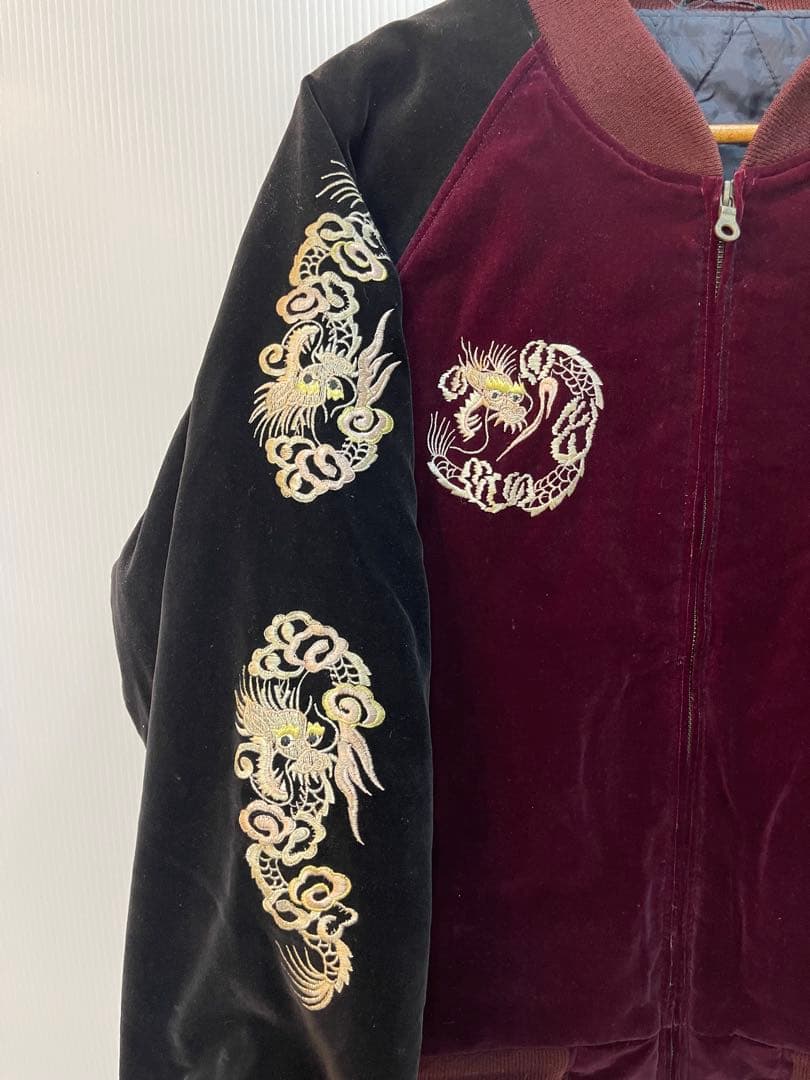 ベロア スカジャン USパラトルーパー パラシュート部隊 刺繍