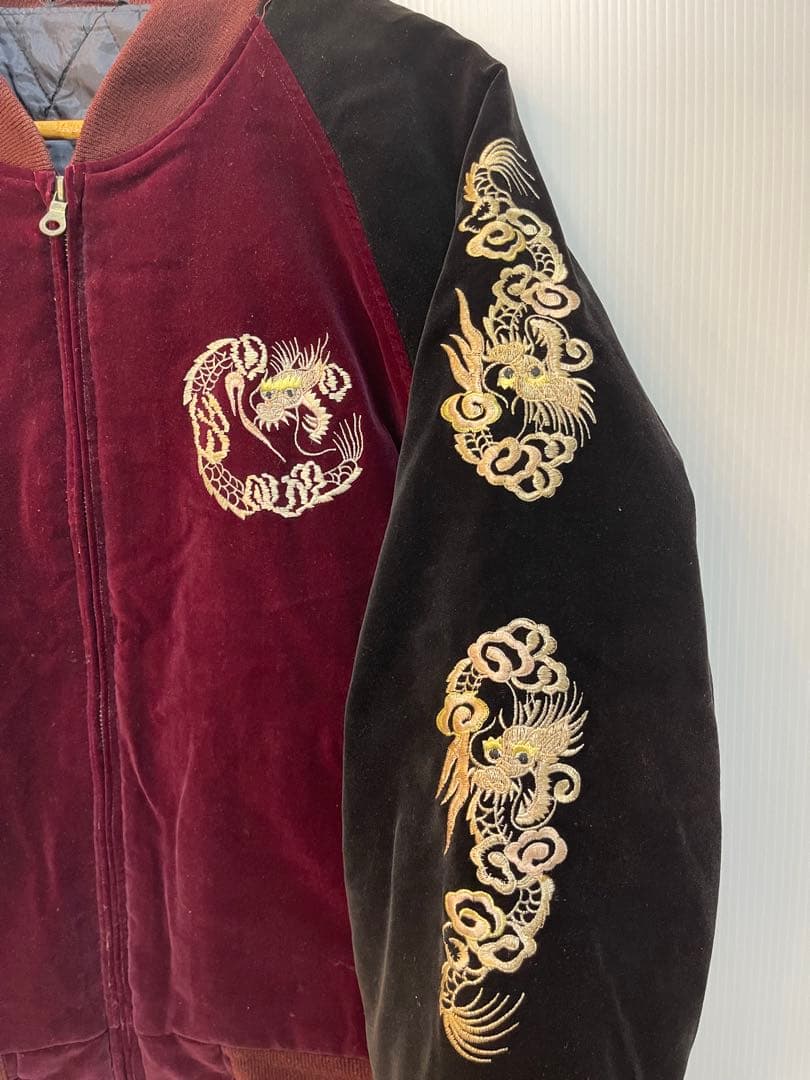 ベロア スカジャン USパラトルーパー パラシュート部隊 刺繍