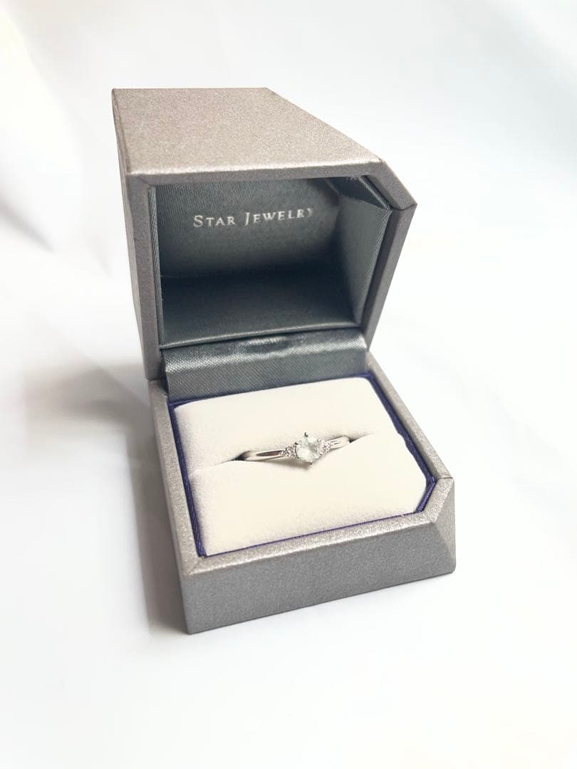 STAR JEWELRY アクアマリンダイヤモンドリング