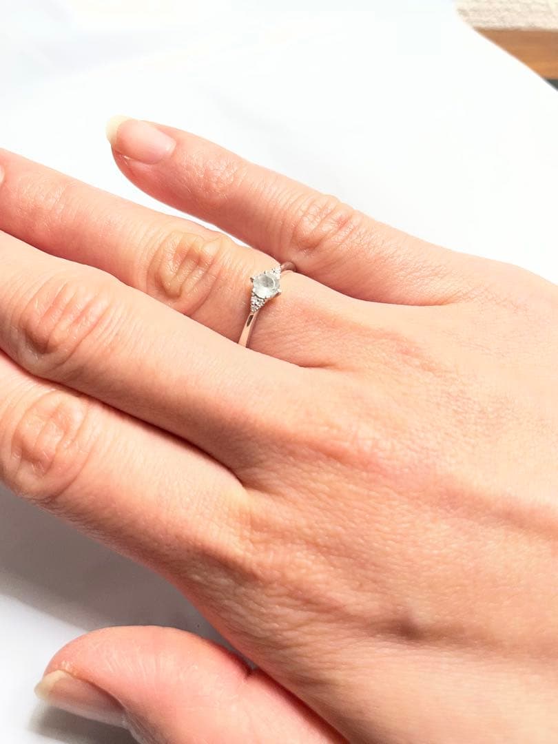 STAR JEWELRY アクアマリンダイヤモンドリング