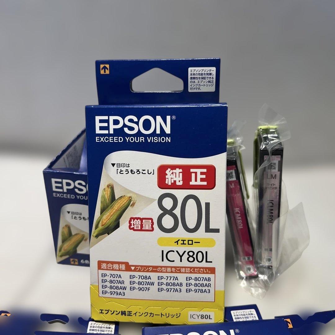 未使用　エプソン純正インク IC6CL80L　とうもろこし プリンタ