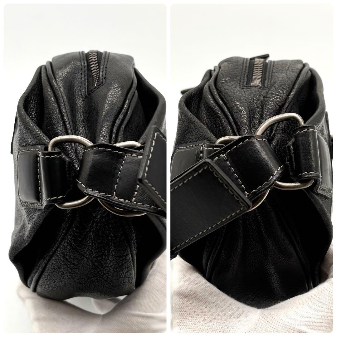 【極美品】土屋鞄 アルマス バッファロー ボディバッグ レザー ブラック