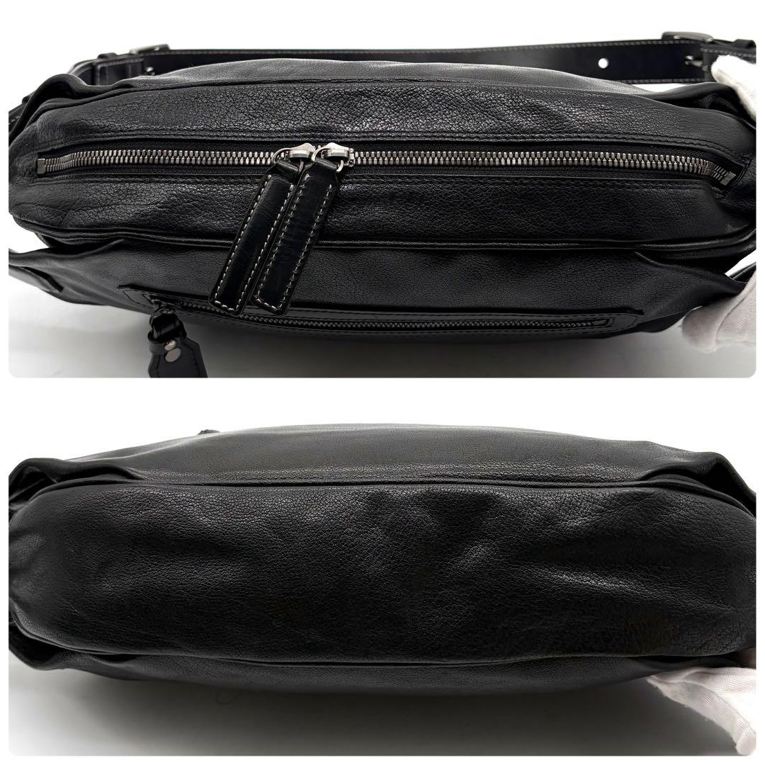 【極美品】土屋鞄 アルマス バッファロー ボディバッグ レザー ブラック