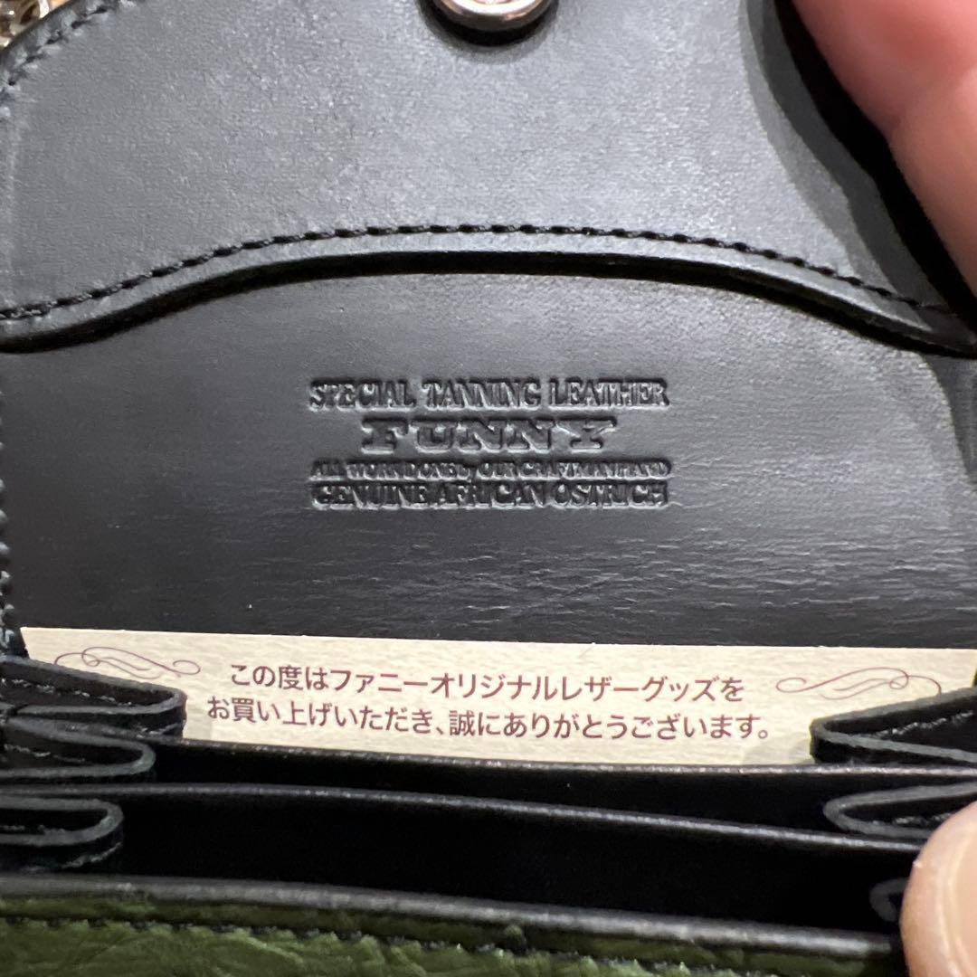 セール　ファニー　ケース 新品未使用　グリーン　オーストリッチ