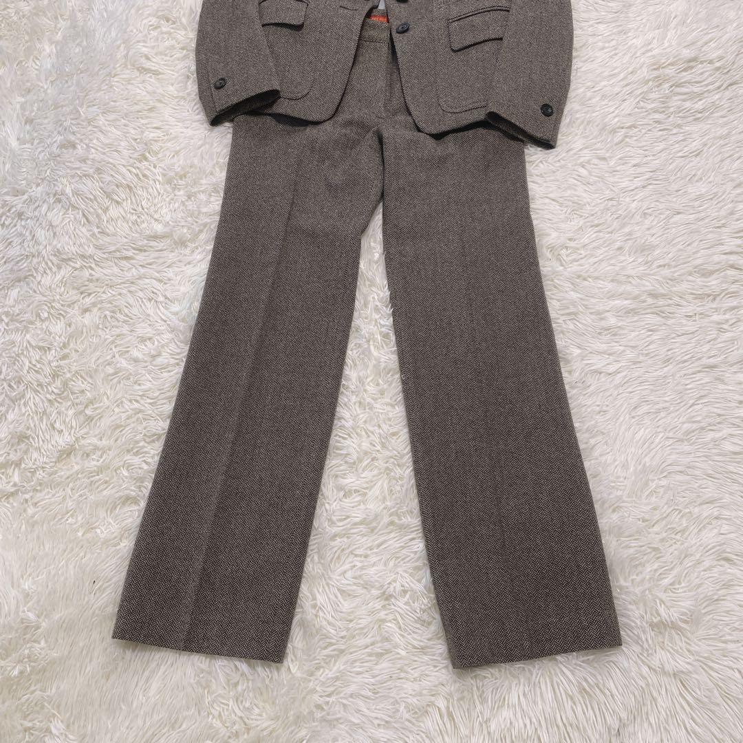 美品日本製シルク混【DES PRES ツィードパンツスーツ】セットアップ