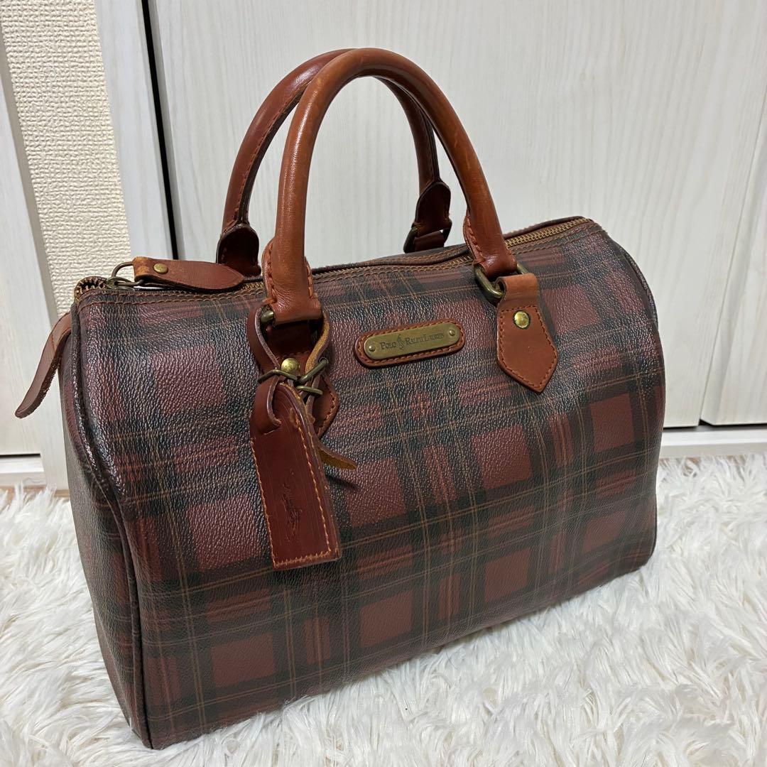 ✨️美品✨️ ポロラルフローレン ミニボストンバッグ レッド 赤 PVCレザー