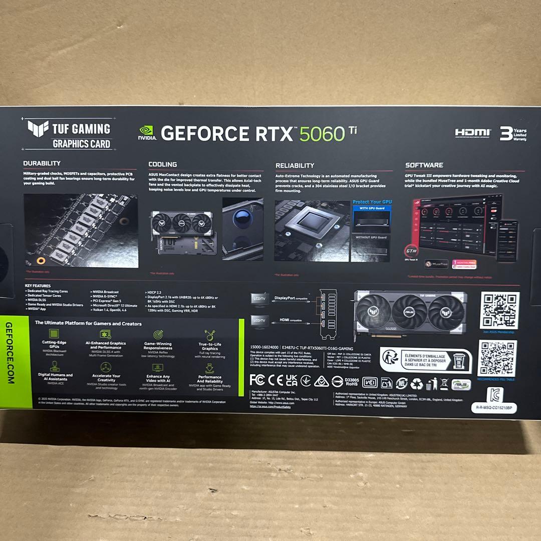 ASUS GeForce RTX 5060 Ti 16GB OC 新品