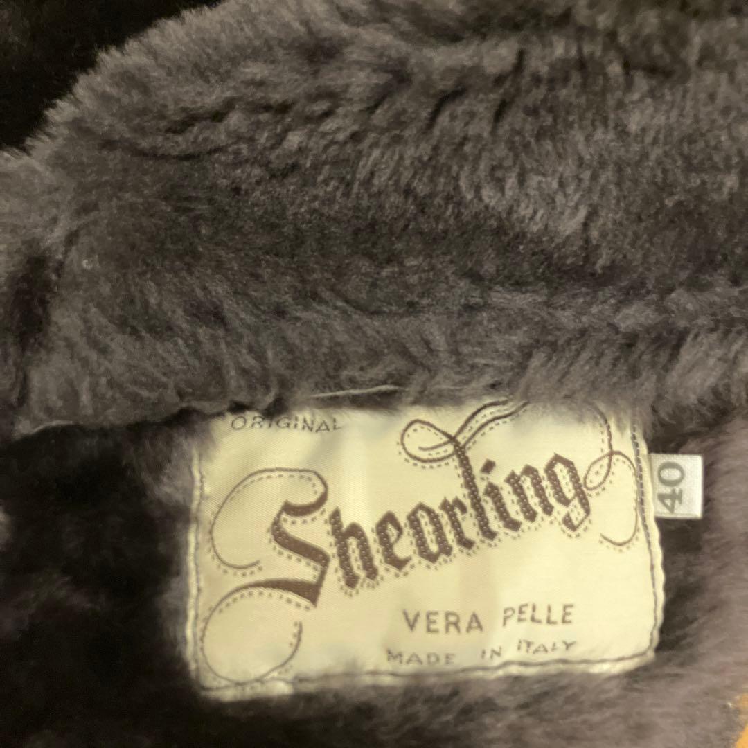 Simon 本革 シングル　ムートンコート　グレー系　ユニセックス　40