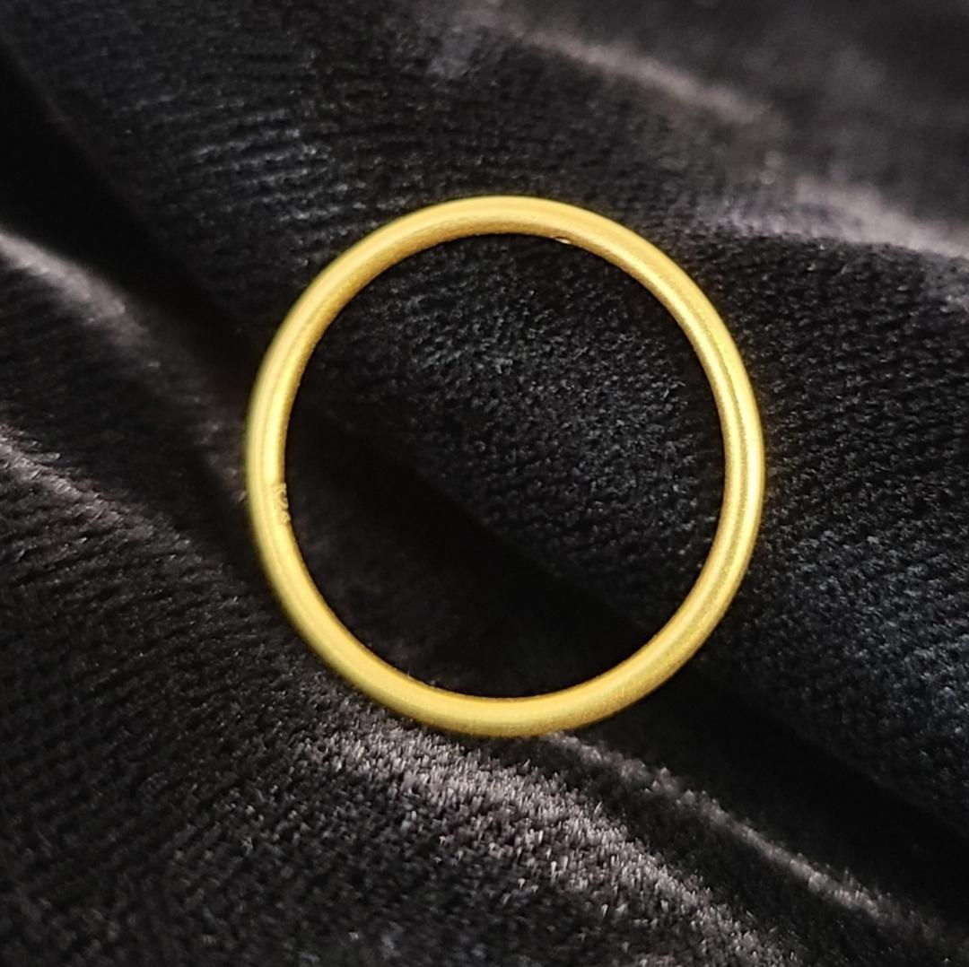 日常の美しさに！24金 K24 リング つや消し シンプル ゴールド 重ね付け