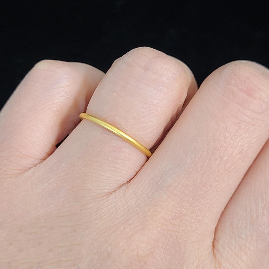 日常の美しさに！24金 K24 リング つや消し シンプル ゴールド 重ね付け