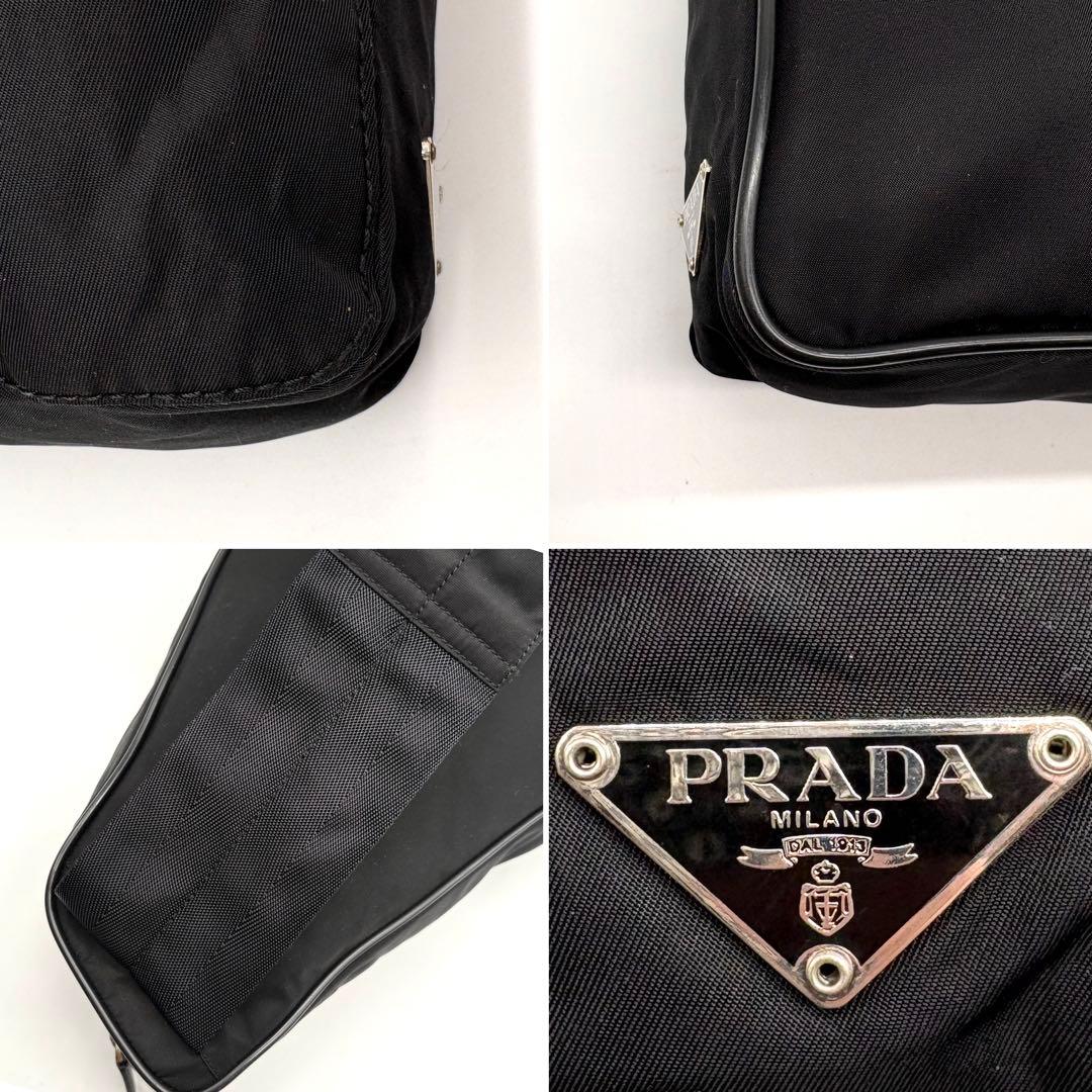 【極美品】PRADA トライアングル ボディバッグ v225 ナイロン ブラック