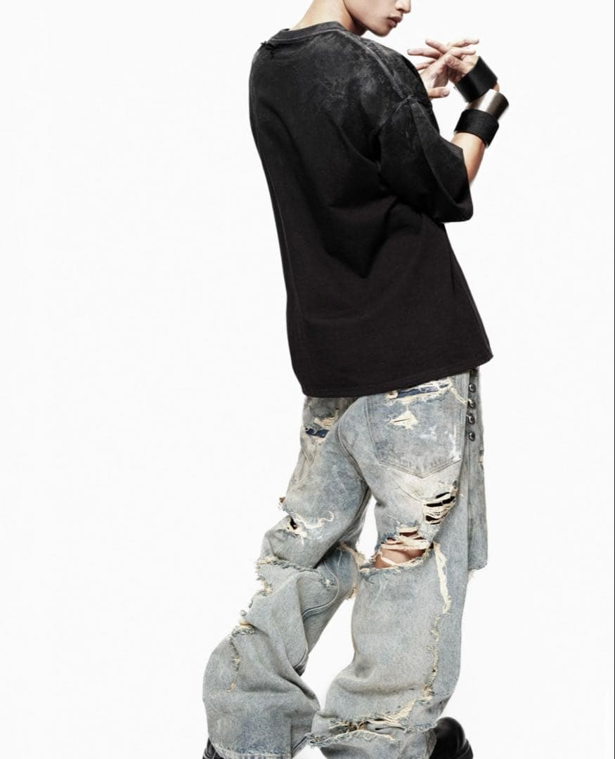 latui atelier ダメージ ワイドデニム