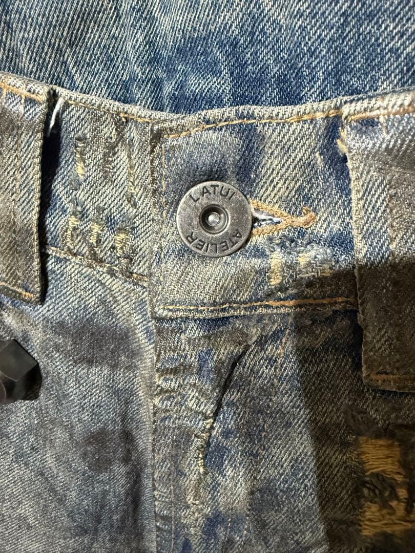 latui atelier ダメージ ワイドデニム