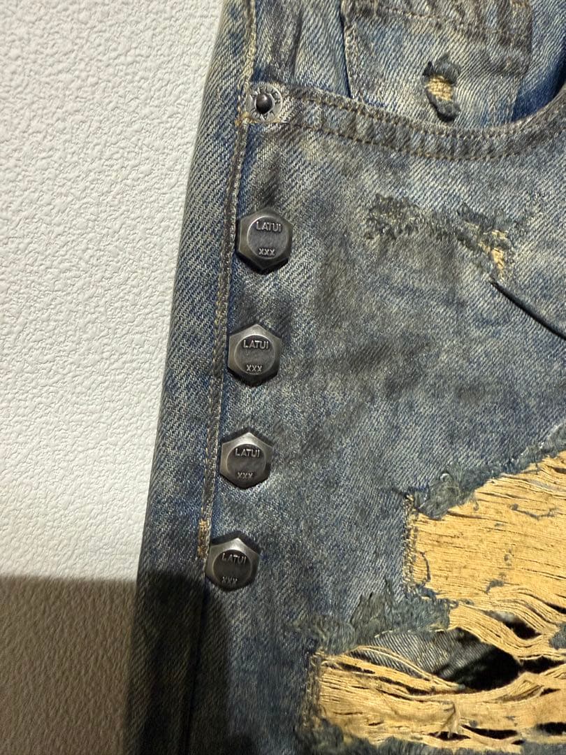 latui atelier ダメージ ワイドデニム
