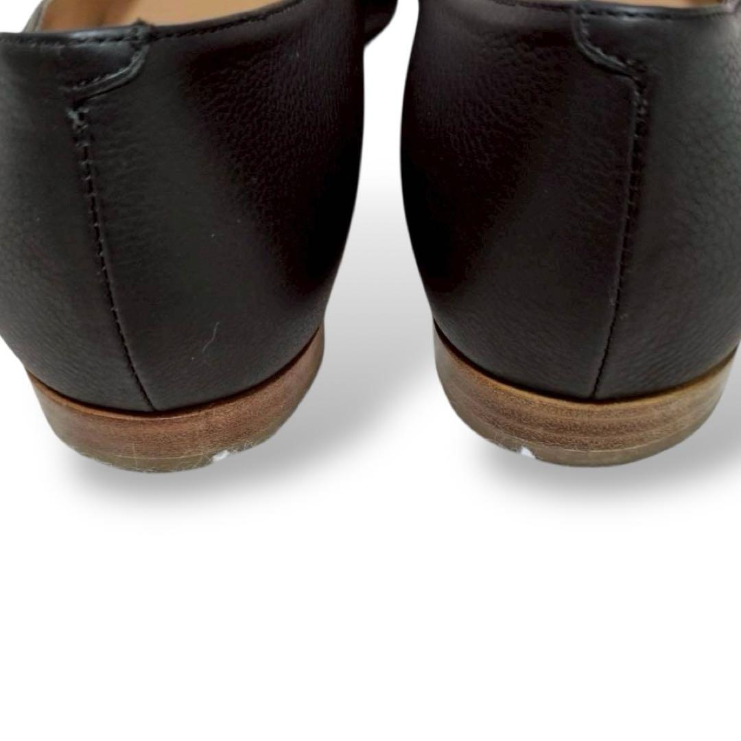 極美品　ペリーコ　アネッリ　ローヒール　パンプス　バックル　ダークグレー　レザー