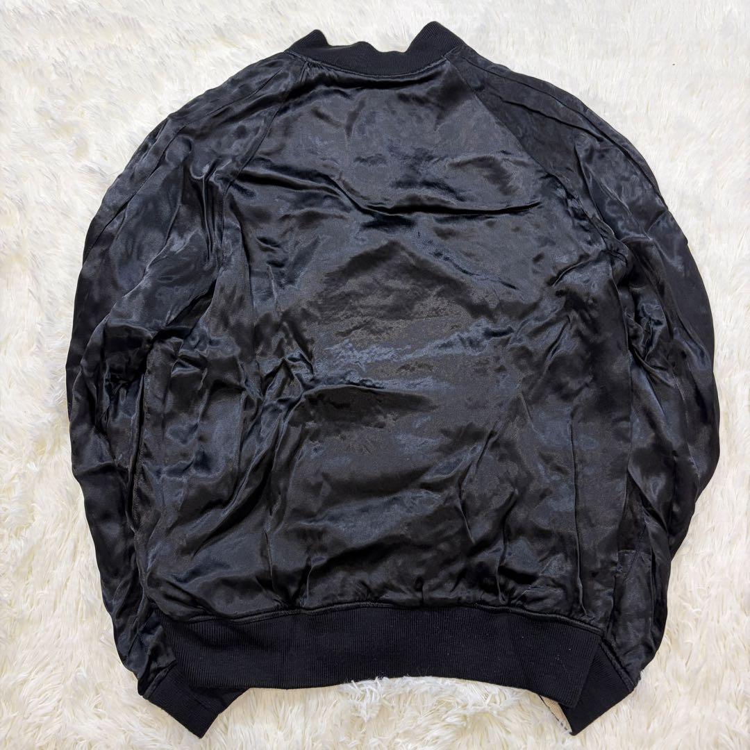 ルードギャラリー リバーシブル マリア刺繍 スカジャン サテン 緑/黒 M