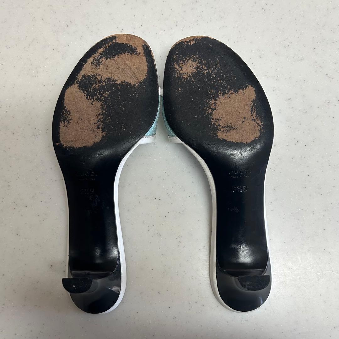 Y2K GUCCI グッチ 水色 ミュール サンダル GGキャンバス