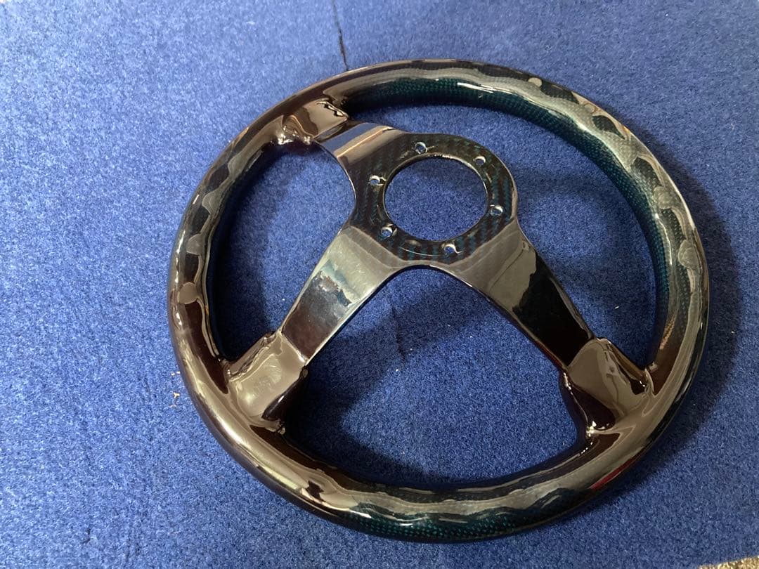 ダークブルー 3本スポーク ステアリング