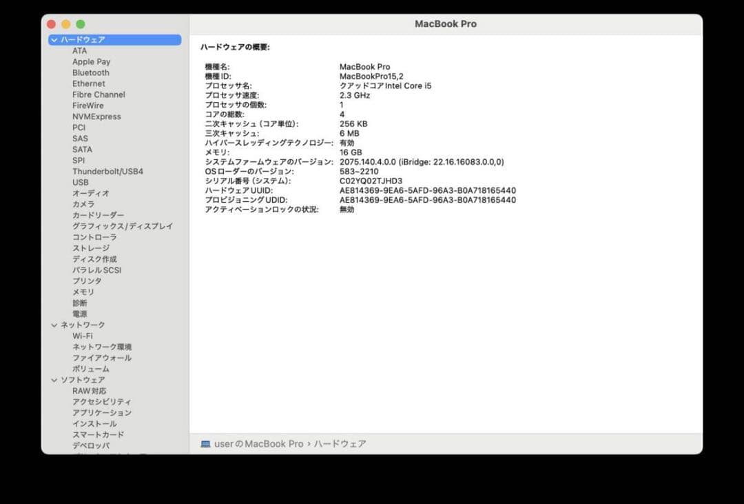 MacBook Pro A1989 13インチ 16GB / 500GB