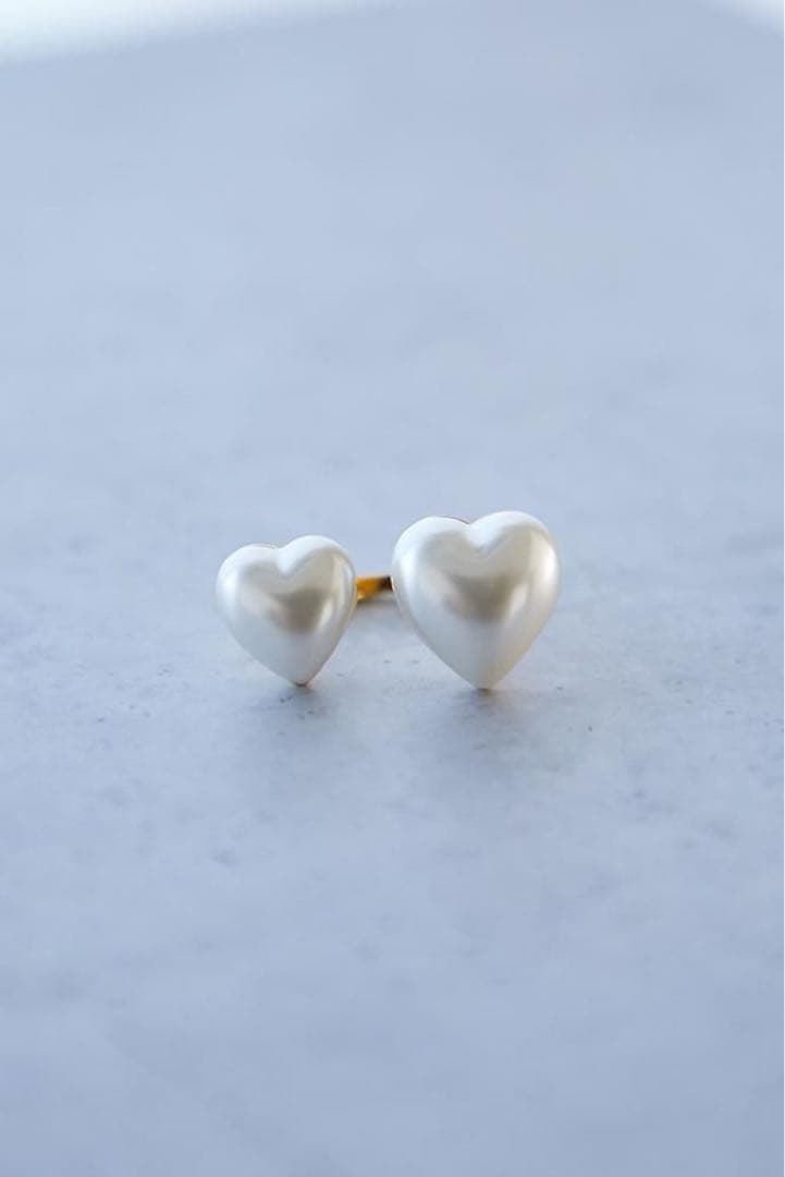 【完売品】Seven ten ハートツインリング パール 11号サイズ