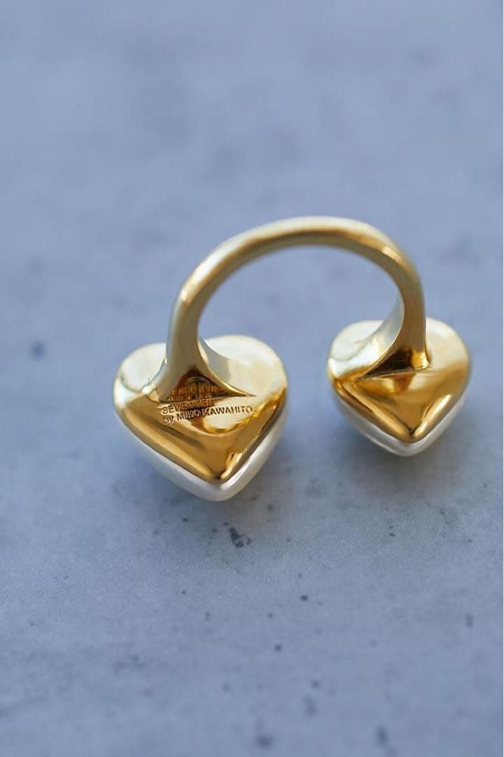 【完売品】Seven ten ハートツインリング パール 11号サイズ