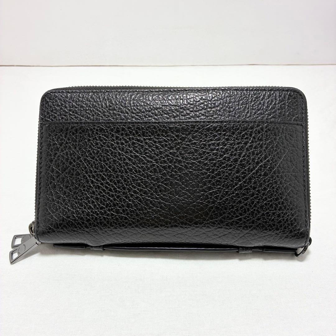 【美品】COACH/コーチ　ダブルジップトラベルオーガナイザー　大容量　ブラック