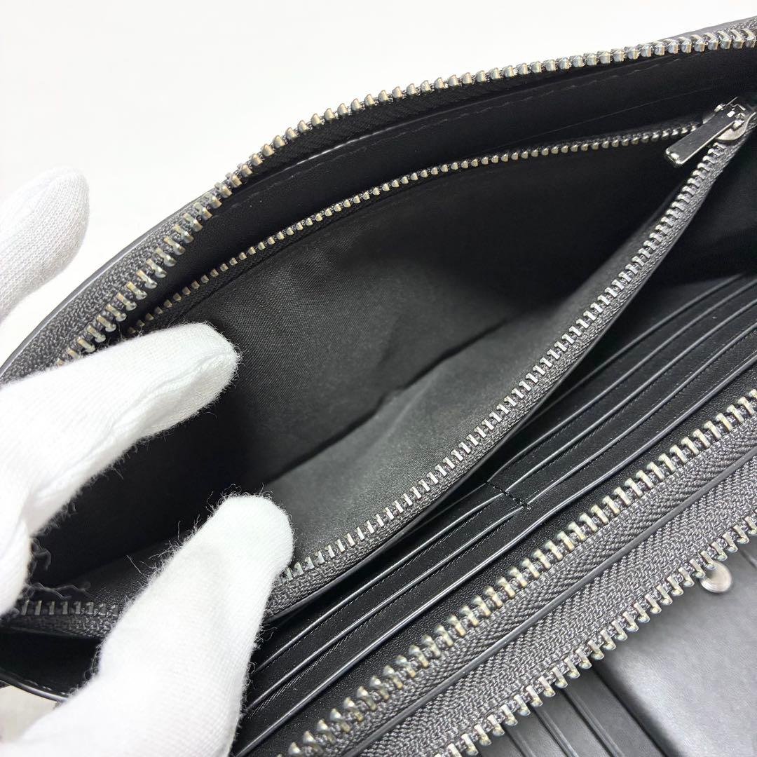 【美品】COACH/コーチ　ダブルジップトラベルオーガナイザー　大容量　ブラック