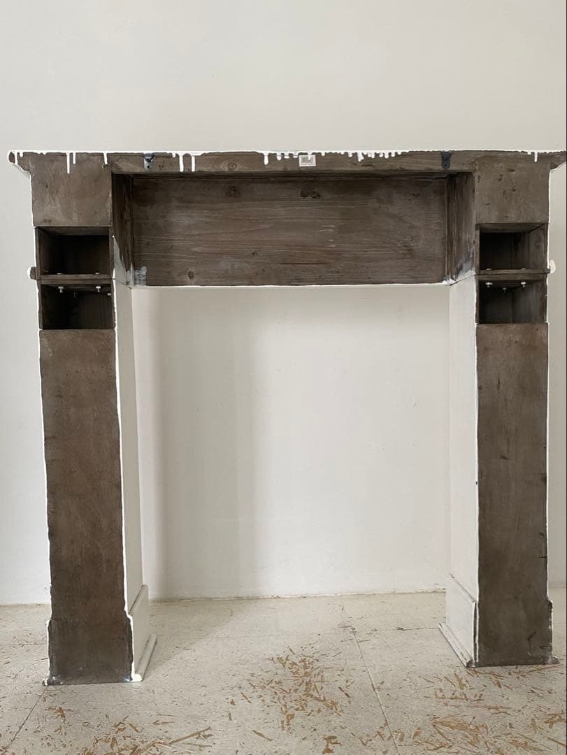 マントルピース　ホワイト 木製　シャビー