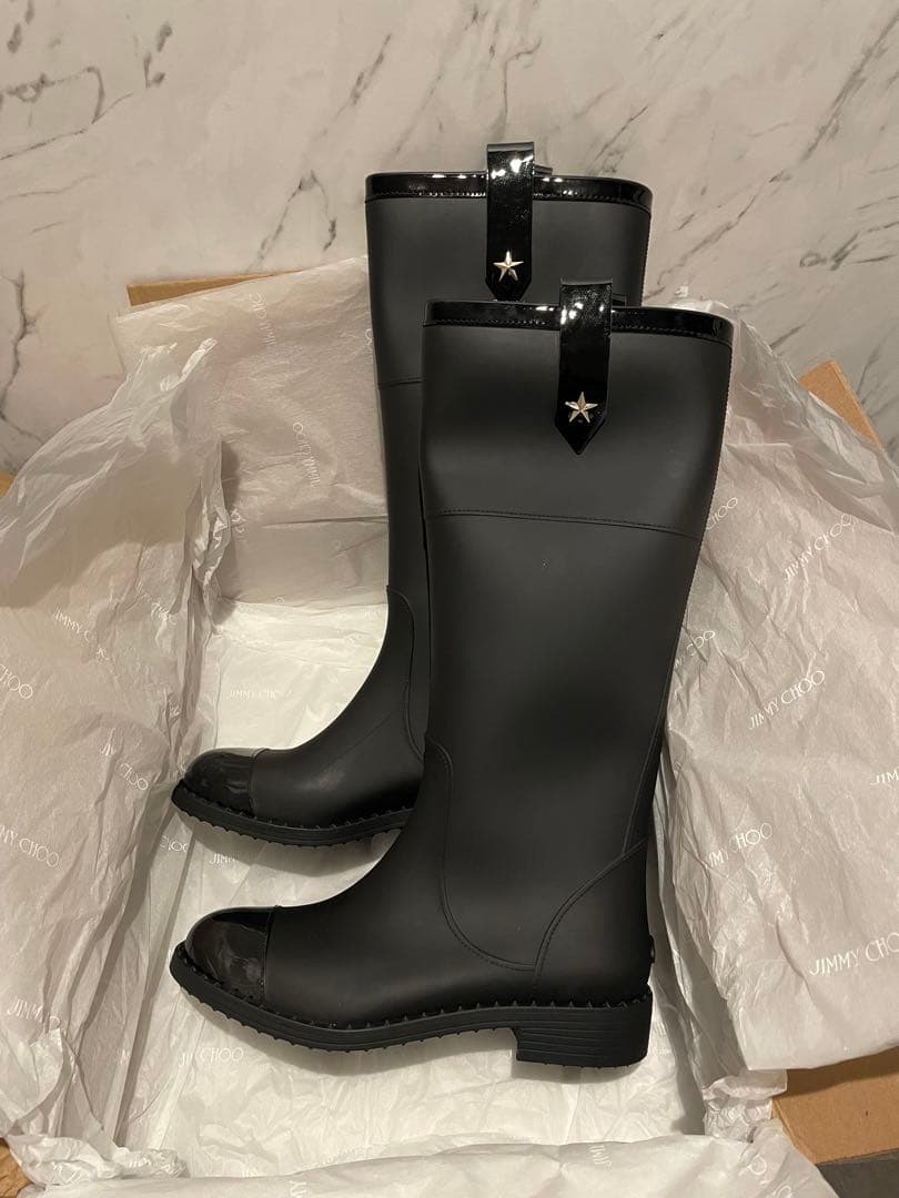 JIMMY CHOO　ジミーチュウ　レインブーツ　スタースタッズ　サイズ37