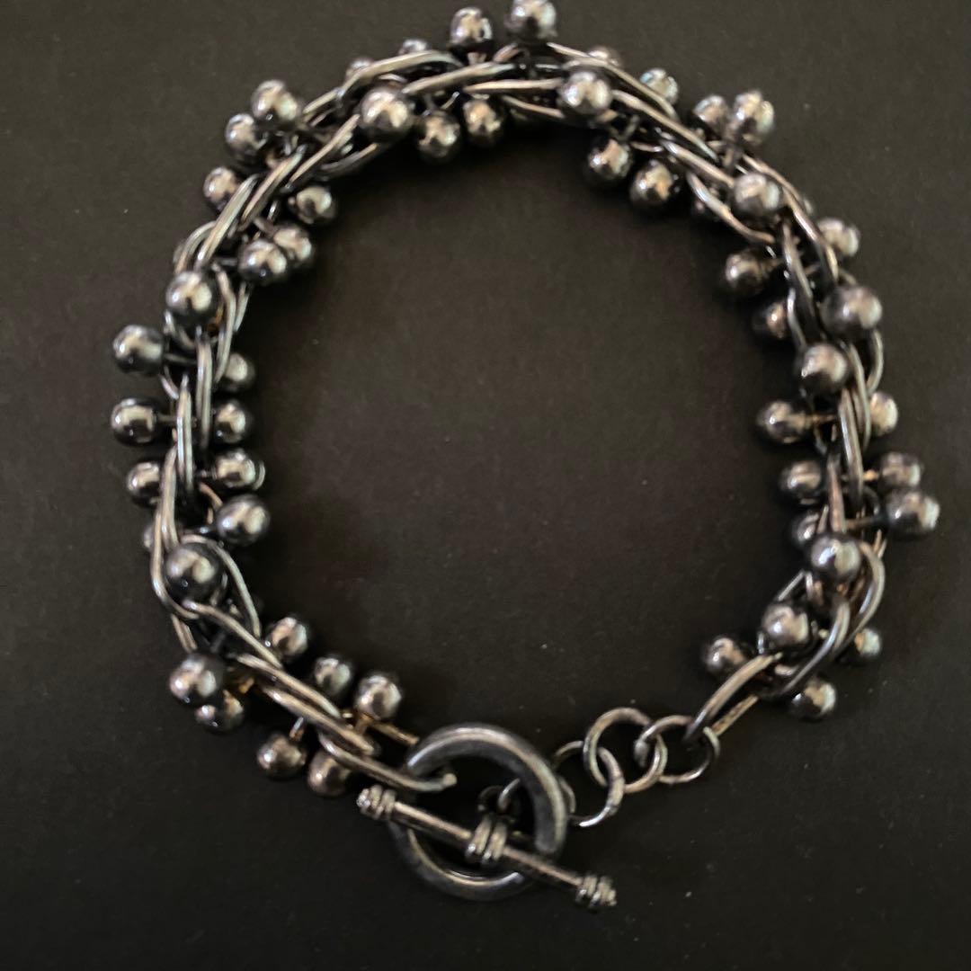 ヴィンテージ メキシコ シルバー パール DNA リンク ブレスレット